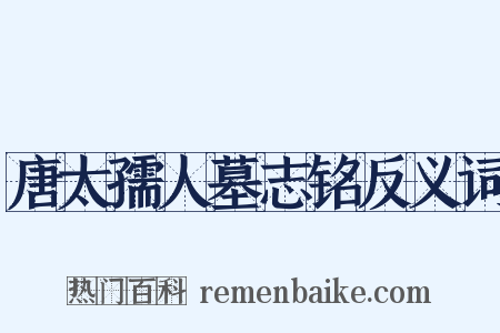 唐太孺人墓志铭反义词是什么意思的图片